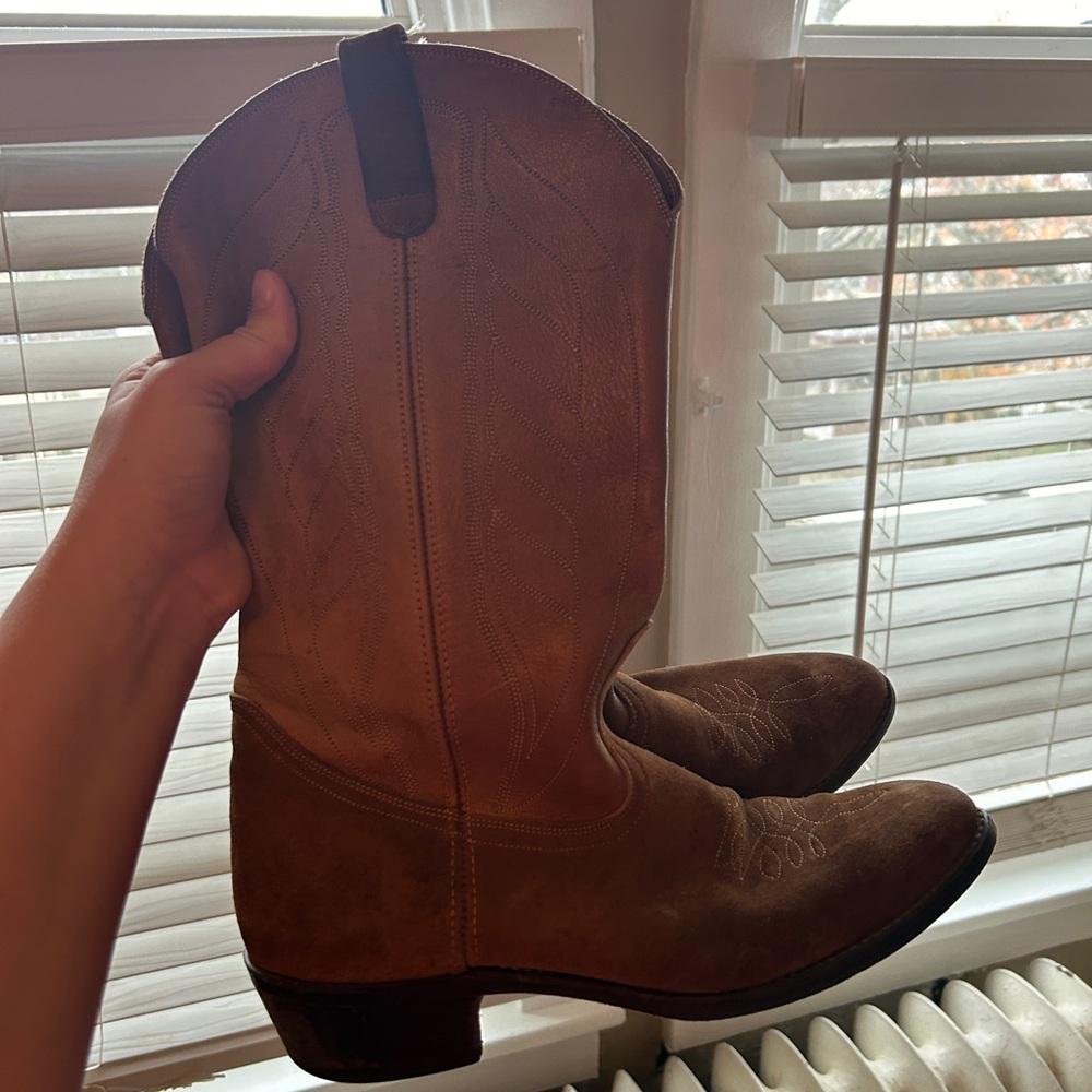 Brown Suede Cowboy Boots